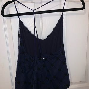 Navy blue t strap blouse